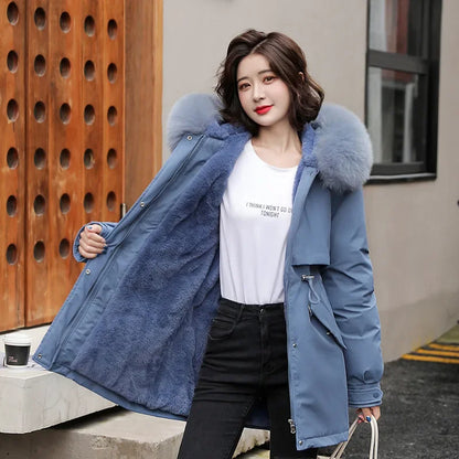Winter Cashmere and Thick Parkas 2025 New Style Temperament Long Cotton-padded Jacket Large Size Parkas Woman Winter Jacket