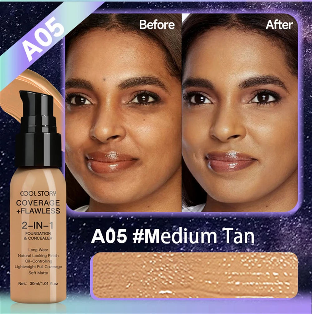 10 Color Lasting Face Foundation Cream Oil-Control Matte BB Cream Liquid Full Coverage Waterproof Hydrating Brighten Concealer