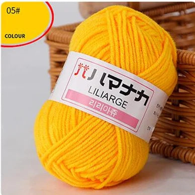 25G Milk Sweet Soft Baby Cotton Knitting Wool Thick Fiber Yarn Velvet Hand Threads for Knitting Wool Crochet Yarn for DIY Sweate