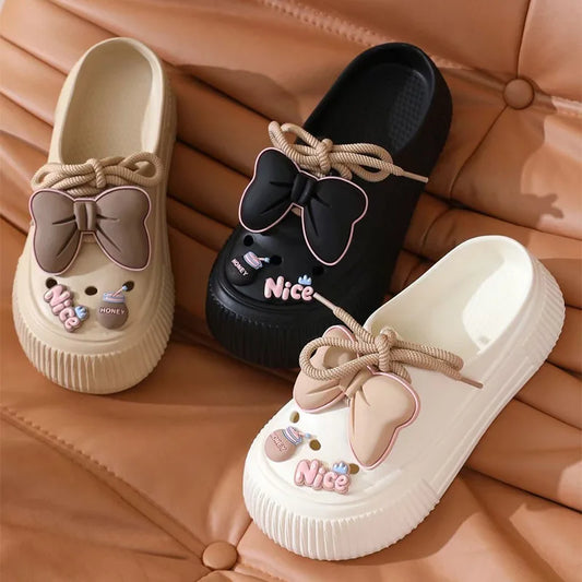 New Sandals DIY  Platform Sandals for Women 2025 Summer Thick Sole Beach Sandals Woman Flowers Non Slip EVA Clogs Garden Shoes