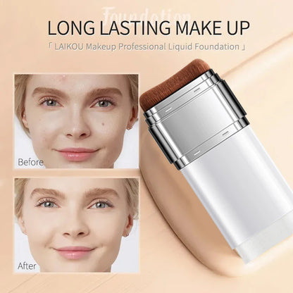 TVLV Color-Adapting 2-in-1 Foundation Stick Moisturizing Brightening Concealing With Brush Makeup Fond de teint adaptable