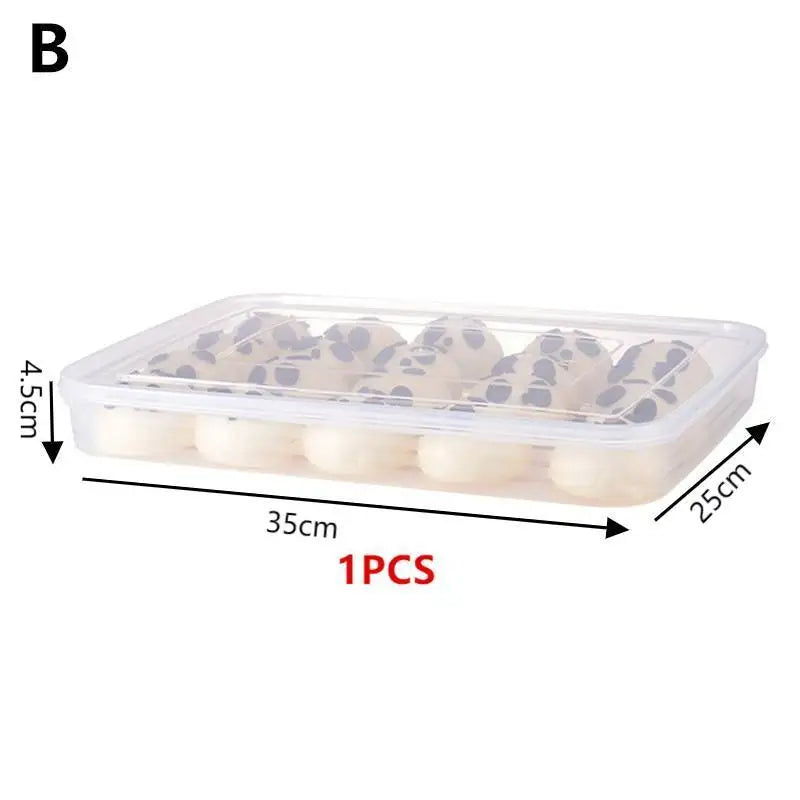【Winter4】Kitchen Storage Box Refrigerator Organizer Transparent Food Containers Tray For Dumpling Fruits Vegetables Meat Cake