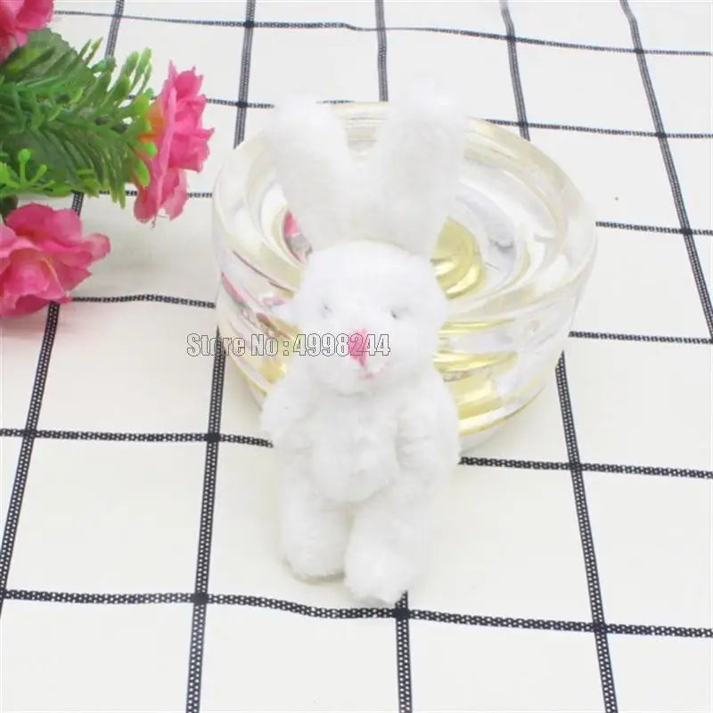 5pcs/lots Soft Mini Joint Rabbit Pendant Bunny For Key Chain Bouquet Doll Diy Ornaments Gifts Toy