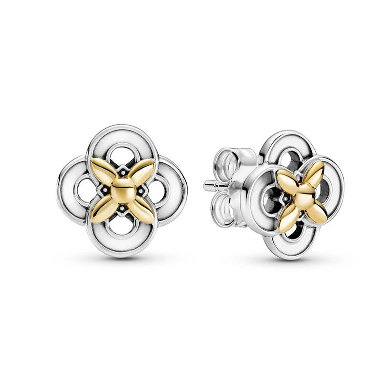 TOGORY Newest Rose Gold Brand Stud Earrings For Ladies Women Crown Love Round Earrings Jewellery Birthday Gift Special Offer