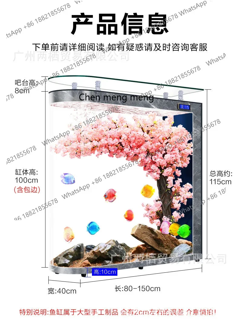 A139 Fish tank living room floor partition glass aquarium household medium and large screen self-circulation free water change