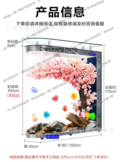 A139 Fish tank living room floor partition glass aquarium household medium and large screen self-circulation free water change