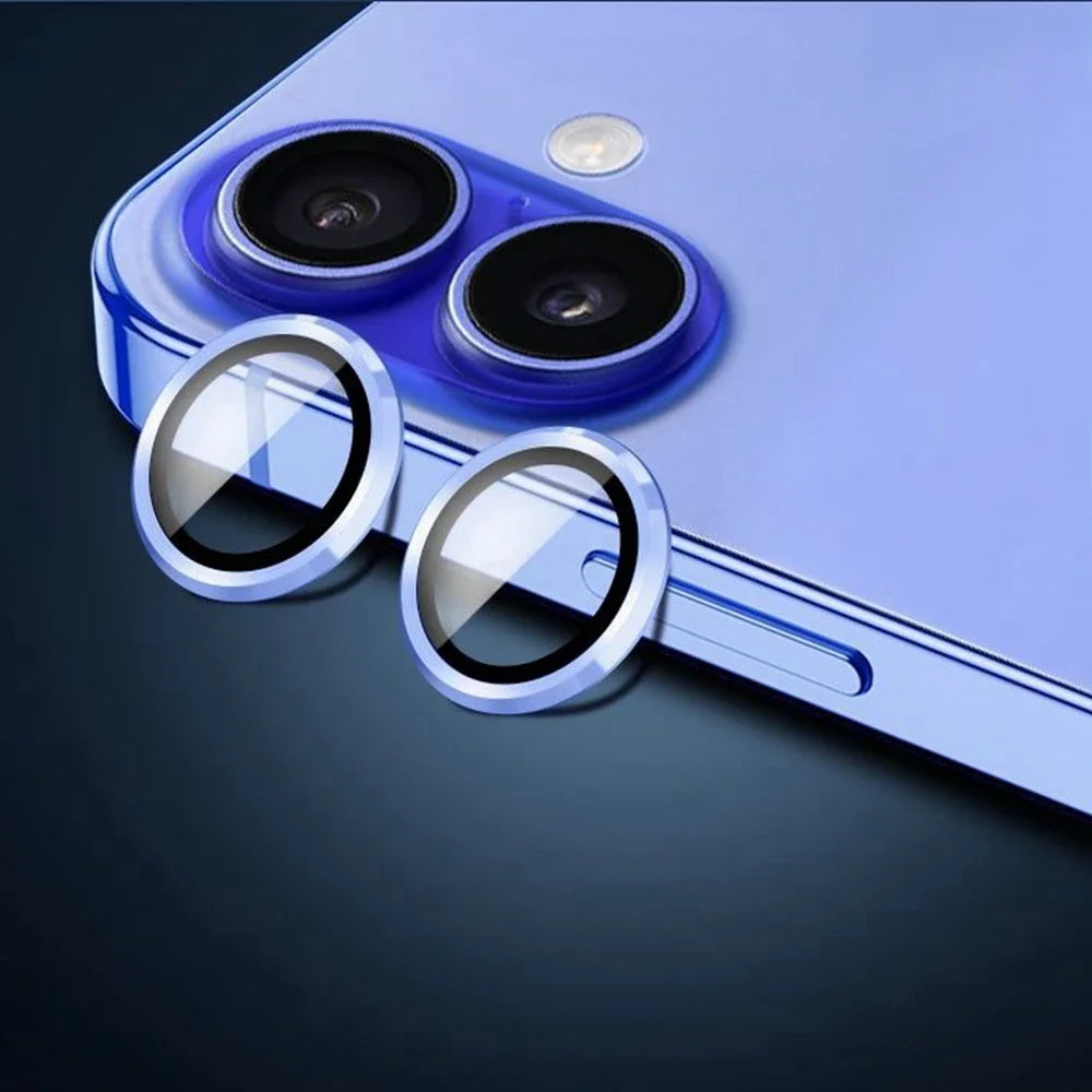 Aluminum Metal Ring Camera Protector For iPhone 17 17Air Rear Lens Tempered Glass Cover For iPhone 16 16Plus Lens Protective Cap