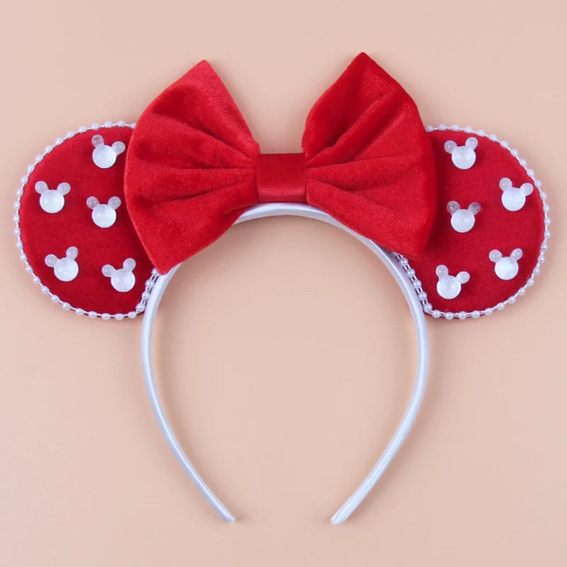 New Trendy Mouse Ears Headband Mickey 3.3"Velvet For Girls Soft Bow Hairband Halloween Festival Party Trip DIY Hair Accessories