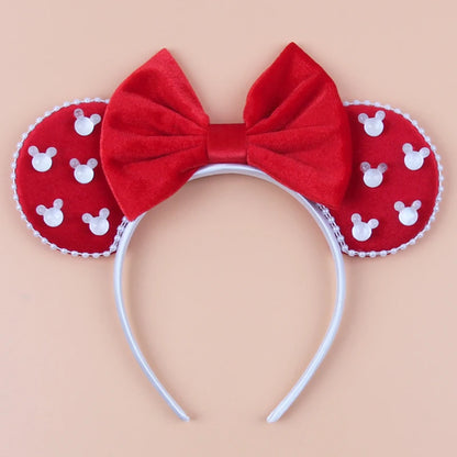 New Trendy Mouse Ears Headband Mickey 3.3"Velvet For Girls Soft Bow Hairband Halloween Festival Party Trip DIY Hair Accessories