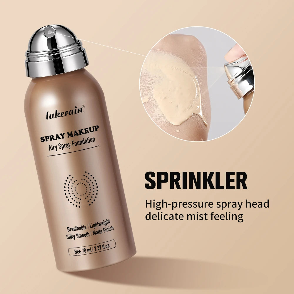 Airy Foundation Spray Waterproof Sweat-resistant Natural Silky Matte Finish Even Skin Tone Breathable Foundation Make-up Spray