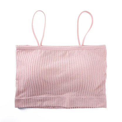 Summer Tube Bras For Women Sexy Seamless Underwear Crop Tops Sexy Lingerie Silky Bandeau Bra Removable Pads Intimates