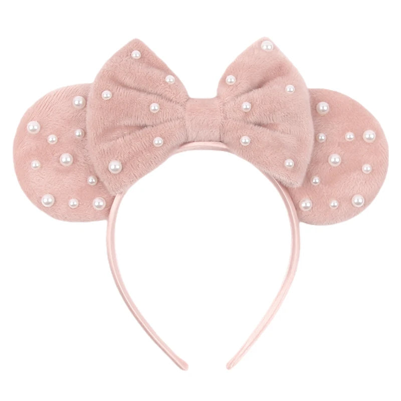 New Trendy Mouse Ears Headband Mickey 3.3"Velvet For Girls Soft Bow Hairband Halloween Festival Party Trip DIY Hair Accessories
