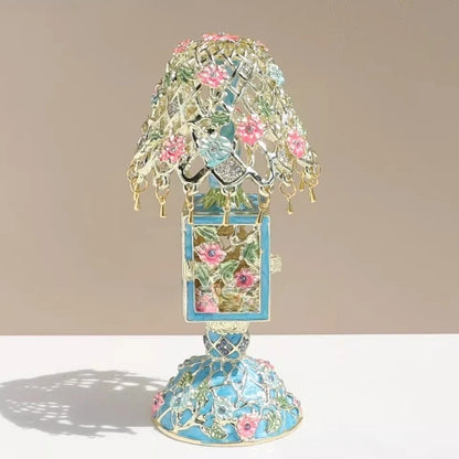 Alloy Enamel Color Jewelry Box Retro Ring Earring Storage Case Woman Trinket Display Case Luxury Jewellery Storage Container