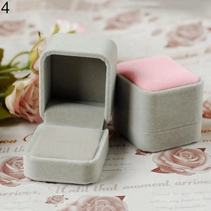 Jewelry Box Earring Ring Display Storage Organizer Square Lid Open Box Case Gift Ring Box Wedding Marry Gifts