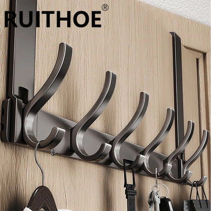 Door Behind Hooks Storage Wall Hanging Bag Clothes  Hook Punch-free Hanger Bedroom Organizer Bathroom Kitchen Accessory