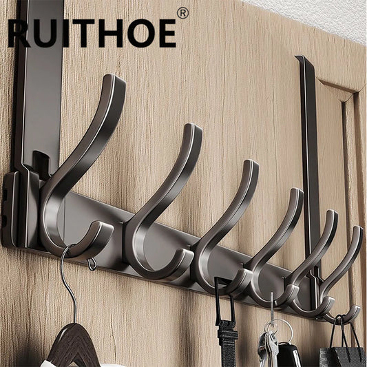 Door Behind Hooks Storage Wall Hanging Bag Clothes  Hook Punch-free Hanger Bedroom Organizer Bathroom Kitchen Accessory