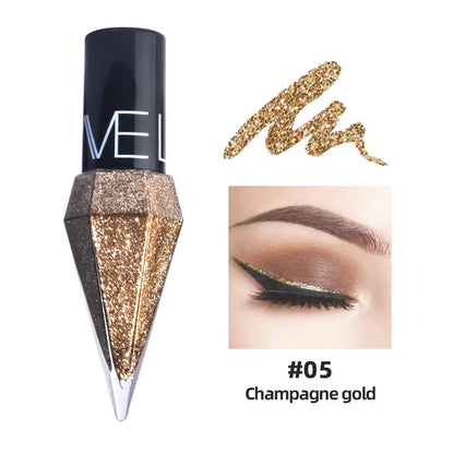 New Professional Shiny Eye Liners Cosmetics for Women Pigment Silver Rose Gold Color Liquid Glitter Eyeliner Cheap Makeup