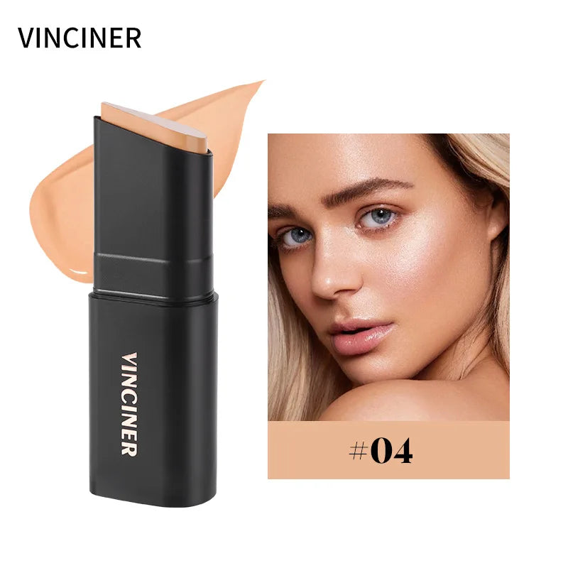 VINCINER 4 Color Matte Foundation Stick Natural Skin Tone Long Lasting Waterproof Easy To Apply Professional Makeup Stick 12g