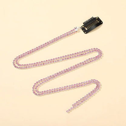 Flash Rhinestone Tassel Braided Hair Clip Korean Temperament Women Girls Hair Accessories Glitter Shiny Chain Hairpins Headdress