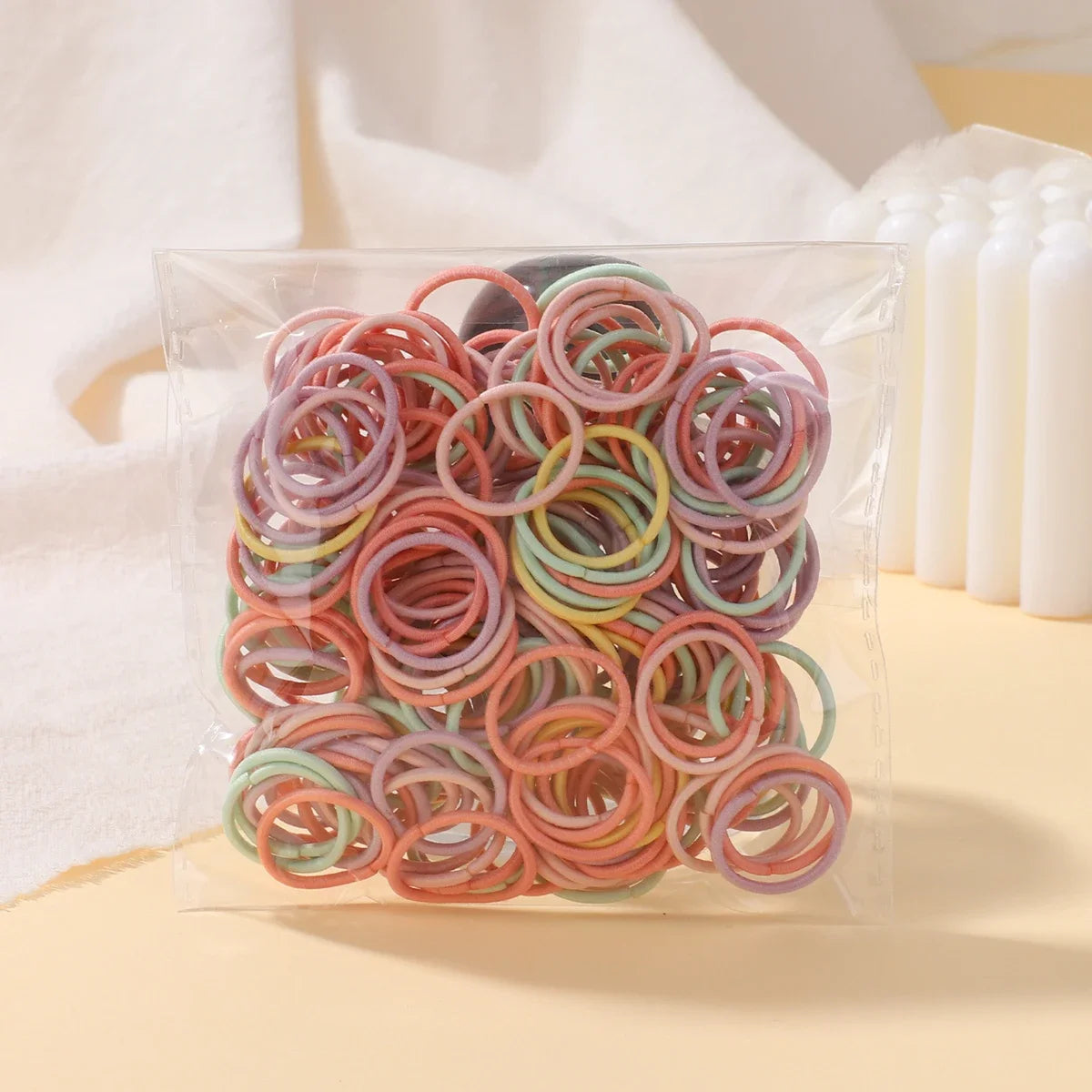 100pcs Women Girls Colorful Nylon Elastic Hair Bands Ponytail Hold Small Hair Tie Rubber Bands Scrunchie Hair Accessories