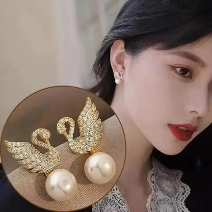 925 Silver Needle Korean Fashion Double V Crystal Earrings For Women Jewelry 2026 Trending Luxury Women's Earrings Behind Ear