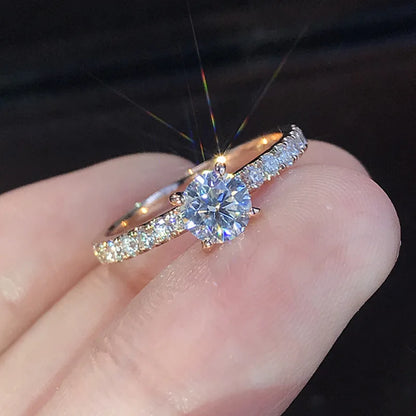 Classic Claws Design Round Zirconia Women Wedding Engagement Oval Rings Available Low-key Bridal Jewelry New Wholesale