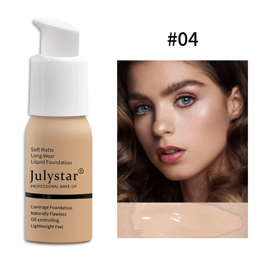 10-Color Oil-Control Foundation Cream Long-Lasting Makeup Base Concealer Non-Caking Beauty Skincare Cosmetics