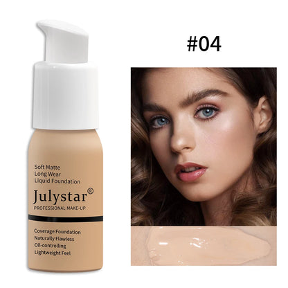 10-Color Oil-Control Foundation Cream Long-Lasting Makeup Base Concealer Non-Caking Beauty Skincare Cosmetics