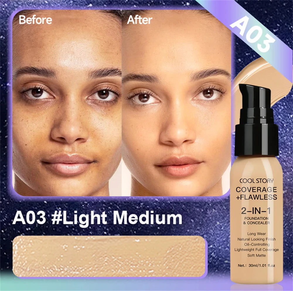 10 Color Lasting Face Foundation Cream Oil-Control Matte BB Cream Liquid Full Coverage Waterproof Hydrating Brighten Concealer