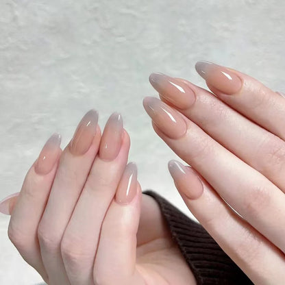 24PCS stiletto false nail tips Mid-length Gradients press on nails wearable full cover fashion false fingernails patch for girls