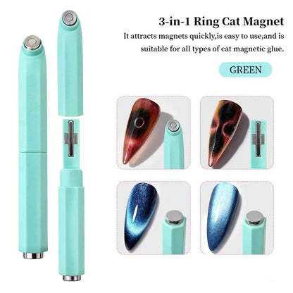 Double-Ended Magnet Rod for Cat UV Gel Varnish with Nails Art Decoration Fashion Nail Magnet Tools for Manicure Design Tools