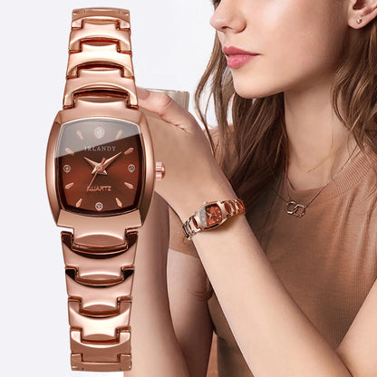 Elegant Women Watches Fashion Square Analog Quartz Watch For Ladies Wristwatch Clock Reloj Mujer（Without Box）