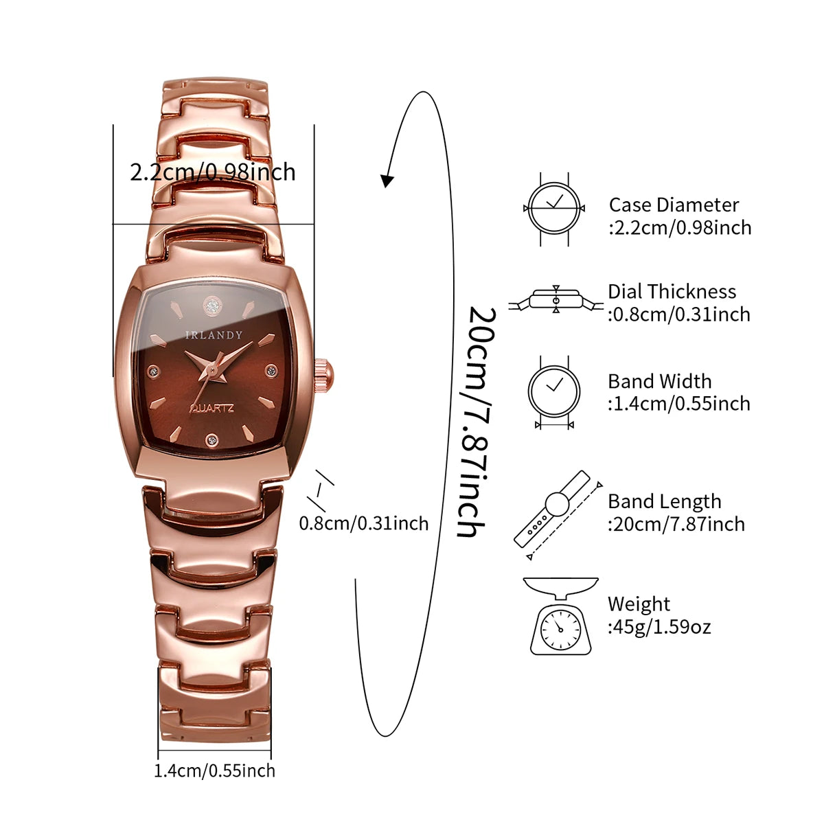 Elegant Women Watches Fashion Square Analog Quartz Watch For Ladies Wristwatch Clock Reloj Mujer（Without Box）
