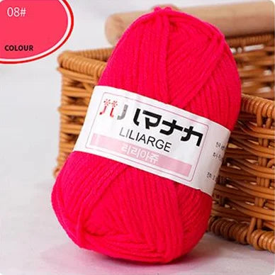 25G Milk Sweet Soft Baby Cotton Knitting Wool Thick Fiber Yarn Velvet Hand Threads for Knitting Wool Crochet Yarn for DIY Sweate
