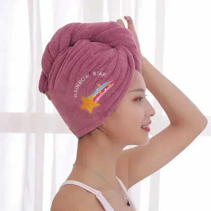 Women Soft Microfiber Towels Shower Cap Towel Bath Hats for Women Dry Hair Cap Quick Drying Soft for Lady Turban Head Girl Towel