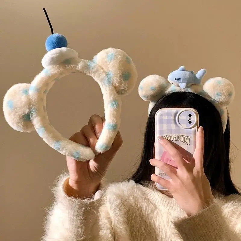 1PC Cute Cartoon Shark Crab Plush Hairband Women Hair Hoop Headdress Headband Hair Accessories Girl Gift