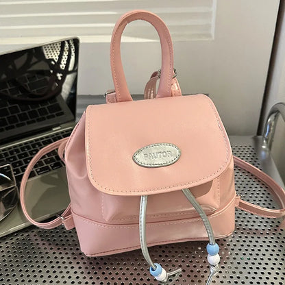 Retro college style backpack bag simple and fashionable color matching Korean autumn and winter new Korean contrasting color bac
