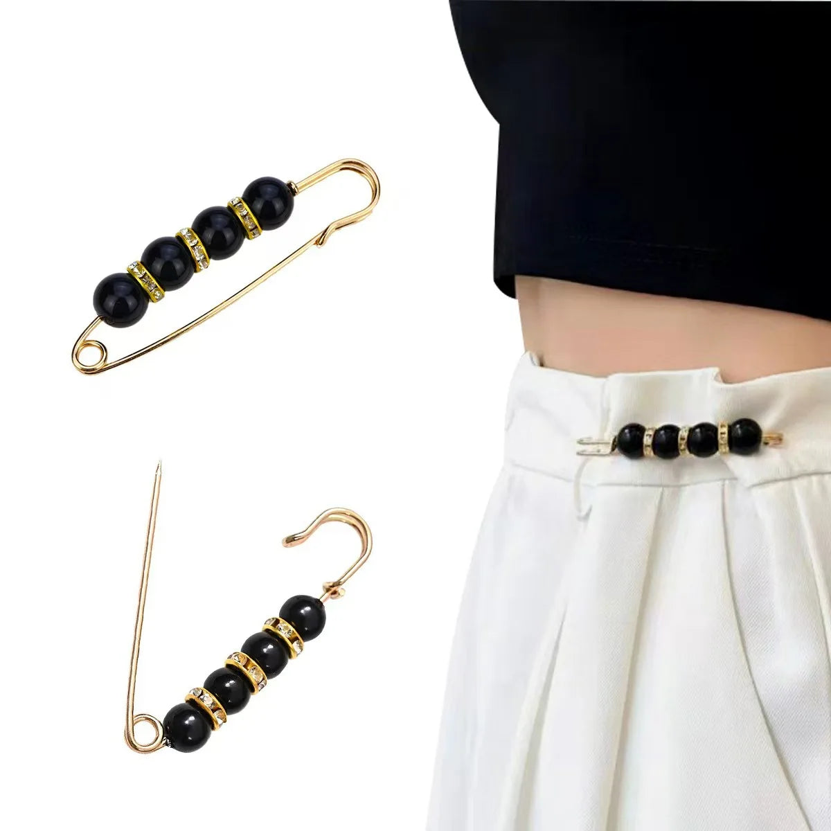 Ainameisi - Women's Metal Leak Proof Brooch Korean Fashion 8-Piece Set Flip Clothing Corset Brooch DIY Accessories