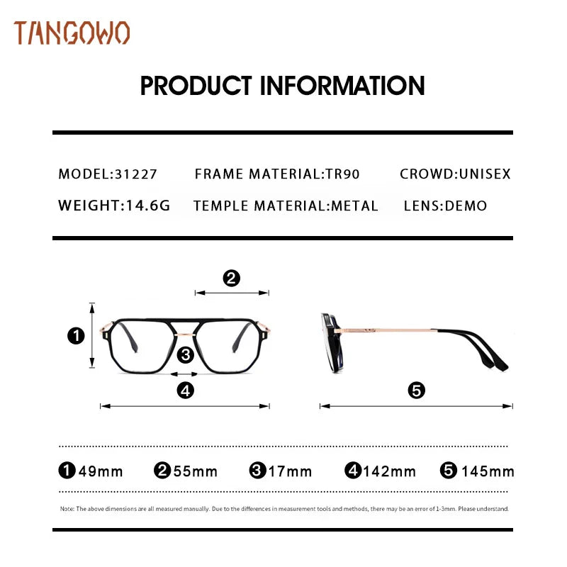TANGOWO Prescription Glasses for Men Eye-glasses -1 Lunette Myopia Eyeglasses Photochromic Lenses Man Women's Eyepieces Eyewear