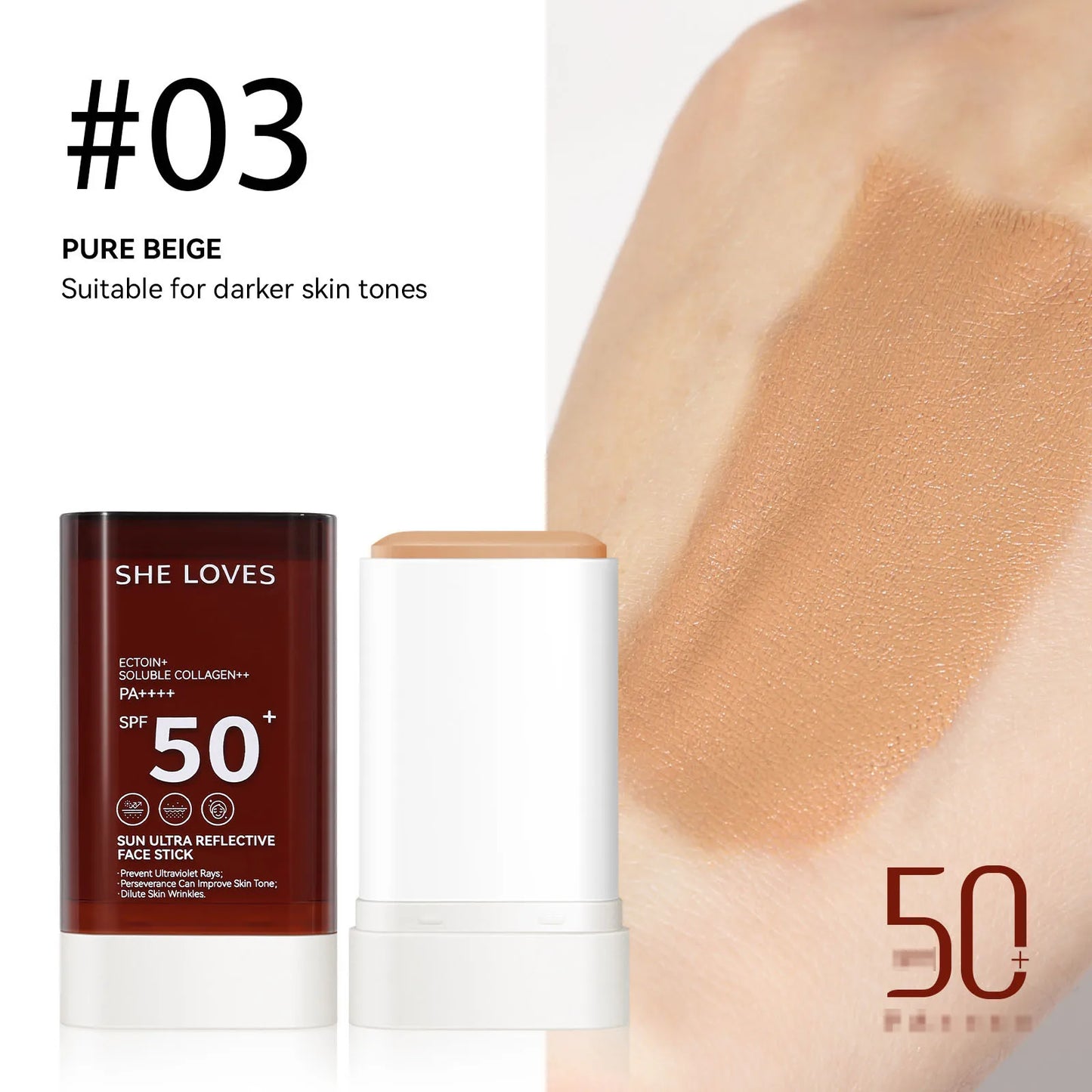 Longlasting Non-Transfer Full Coverage SPF Foundation Stick Lightweight Breathable Natural Finish Makeup Sun Protection Oil-Free