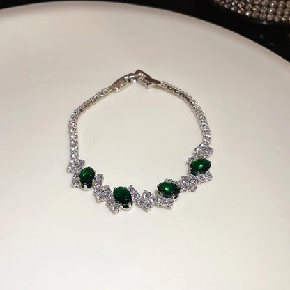 Rhinestone Round Clasp Bracelet for Women Personality Colorful Bracelets Temperament Light Luxury Posh Accessories Wholesale