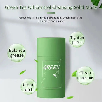 2024 NEW Green Tea Solid Cleansing Mask Dispel Acne Remover Moisturizing Film Mask Blackhead Pores Smear Cleansing Blemish O1Y7