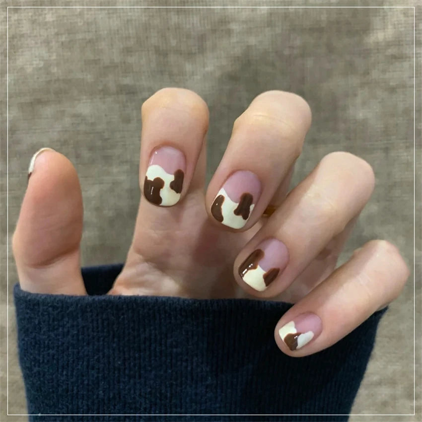 24Pcs/Set Pink Bow French Fake Nails Art Cute with Diamonds Girls Reusable Ballet Press on Nail Tips Oval Acrylic Stick on Nails