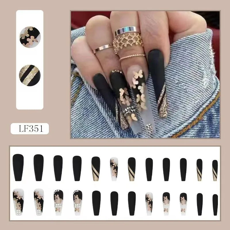 Luxury Designed Reusable Pink Nude False Nails Short Custom Acrylic Press On Nails Artificial Nails With Glue For Woman And Girl