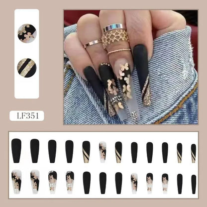 Luxury Designed Reusable Pink Nude False Nails Short Custom Acrylic Press On Nails Artificial Nails With Glue For Woman And Girl