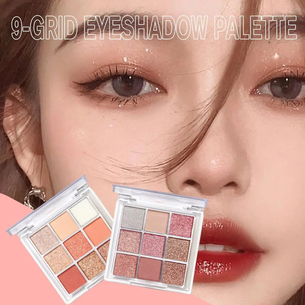 9 Colors Eyeshadow Palette Diamond Pearlescent Matte Eye Eyes Cosmetic Eye Shadow Shimmer Charming Makeup Contour W1X9