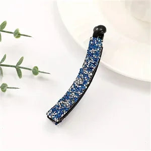 Elegant Rhinestones Banana Clip Sparkling Crystal Pearl Ponytail Holder Twist Hairpin Women Girls Summer Daily Party Hairpiece