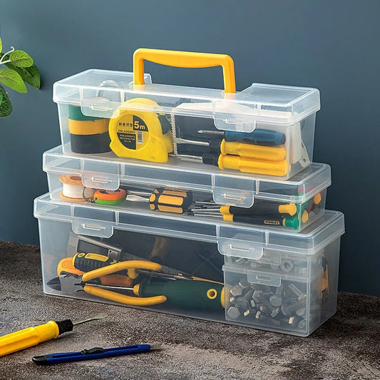 1/7pcs Tool Parts Storage Box , Multi-Compartment Transparent Organizer for Home Use, Portable Sorting Box for Screws, Wrenches