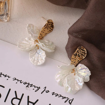 Elegant White Long Earrings Liliy of the vally Acrylic Flower Wedding Dress Earring for Women Bride Fancy Accessories Party Gift