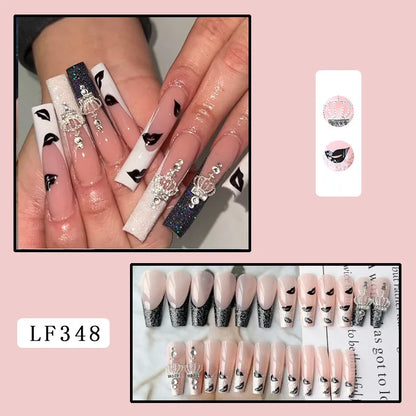 Luxury Designed Reusable Pink Nude False Nails Short Custom Acrylic Press On Nails Artificial Nails With Glue For Woman And Girl